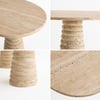 Traverten Oval Yemek Masası – Ribbed Pedestal