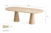 Traverten Oval Yemek Masası – Ribbed Pedestal