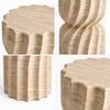 Traverten Spiral Form Dekoratif Sehpa