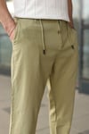 ERKEK DÜĞMELİ HAM KETEN PANTALON 