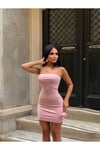 STRAPLEZ TAŞLI ELBİSE