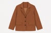 Camel Süet Blazer Ceket