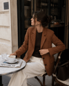Camel Süet Blazer Ceket