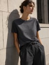 Orj marka logolu koyu gri t-shirt