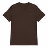 Orjinal marka V yaka basic tshirt- acı kahve
