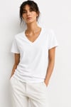 Orjinal marka V yaka basic tshirt- beyaz