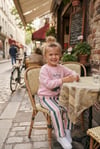 ÇİLEK REÇELİ BASKILI PEMBE ÇİZGİLİ TAKIM