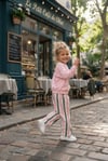 ÇİLEK REÇELİ BASKILI PEMBE ÇİZGİLİ TAKIM