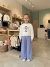 EKRU LOVE ME BASKILI SWEATSHİRT VE LİLA WİDE LEG PANTOLON TAKIM