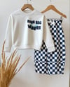 EKRU RIDE BİG WAVES BASKILI SWEATSHİRT VE LACİVERT DAMA DESENLİ 2 Lİ TAKIM