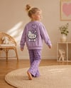MOR HELLO KİTTY BASKILI SWEATSHİRT VE EKOSE DESENLİ İSPANYOL PAÇA PANTOLON TAKIM