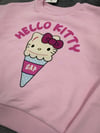 PEMBE HELLO KİTTY BASKILI DONDURMA FİGÜRLÜ İKİ İPLİK SWEATSHİRT EŞOFMAN TAKIMI