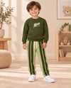 TİMSAH BASKILI SWEATSHİRT VE ÇİZGİLİ PANTOLON TAKIM