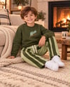 TİMSAH BASKILI SWEATSHİRT VE ÇİZGİLİ PANTOLON TAKIM