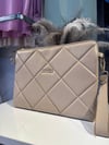 Kapitone Clutch Çanta BEJ