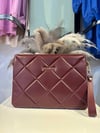 Kapitone Clutch Çanta BORDO
