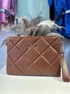 Kapitone Clutch Çanta KİREMİT
