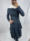 Katlı Puantiye Elbise