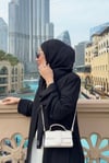 Kol Taş Detay Ferrace Abaya SİYAH