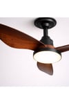 Ahşap Görünümlü LED Tavan Vantilatörü | Sessiz Motor, Hız Ayarı, Dimmer’li Aydınlatma, Kumandalı