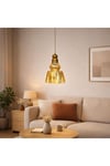 Amber Cam Vintage Sarkıt Avize Gold Metal Gövde – Dekoratif Modern Tavan Aydınlatması