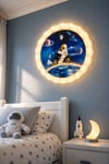 Çocuk Odası Astronot Temalı LED Tavan  & Duvar  Lambası  50cm │ 3 Renk  Işık - Günışığı / Sarı / Beyaz