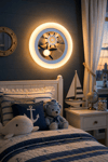 Çocuk Odası Denizci Temalı LED Tavan  & Duvar  Lambası  50cm │ 3 Renk  Işık - Günışığı / Sarı / Beyaz