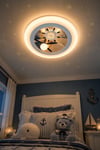 Çocuk Odası Denizci Temalı LED Tavan  & Duvar  Lambası  50cm │ 3 Renk  Işık - Günışığı / Sarı / Beyaz