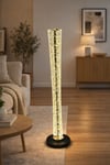 LED Lambader 3 Işık Modlu 126 cm Modern Ayaklı Lamba Kristal Gold Parçacıklı Gövdeli Salon Lambası
