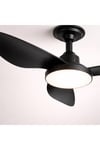 Siyah LED Tavan Vantilatörü | Sessiz Motor, Hız Ayarı, Dimmer’li Aydınlatma, Uzaktan Kumandalı