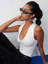 DİLVİN V Yaka Bodysuit