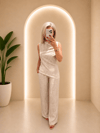 DOKULU SALAŞ PANTOLON-BLUZ DESENLİ TAKIM