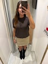 KAHVE ÖNÜ DÜĞMELİ KISA KOL TRİKO