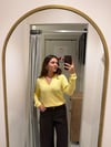 Sarı Örgü Model Polo Yaka Triko