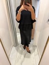 SİYAH ETEK UCU DANTELLİ TRİKO BLUZ