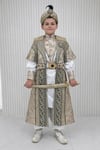 Çocuk GiyimGold Nakışlı Apoletleri Taşlı Kaftan Sünnet Kıyafeti