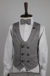 Erkek Çocuk Yelek Kombin / Gri  Alt Üst Takım Set / 3 Pcs