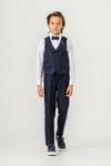 Erkek Çocuk Yelek Kombin / Lacivert  Alt Üst Takım Set / 3 Pcs