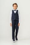 Erkek Çocuk Yelek Kombin / Lacivert  Alt Üst Takım Set / 3 Pcs