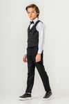 Erkek Çocuk Yelek Kombin / Siyah  Alt Üst Takım Set / 3 Pcs