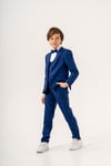 Yelekli Erkek Çocuk Takım Elbise / Parlament Mavi Spor Takım / Gömleksiz