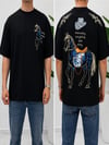 2512 Siyah Nakışlı Amerikan Oversize T-Shirt