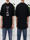 2512 Siyah Nakışlı Amerikan Oversize T-Shirt