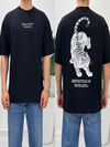 2512 Siyah Nakışlı Amerikan Oversize T-Shirt