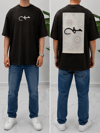 SAW Kahve Nakışlı Amerikan Oversize T-Shirt