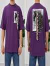 SAW Mor Nakışlı Amerikan Oversize T-Shirt