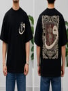 SAW Siyah Nakışlı Amerikan Oversize T-Shirt