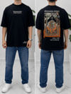 SAW Siyah Nakışlı Amerikan Oversize T-Shirt