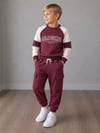 California Baskılı Kargo Cep Unisex Erkek Ve Kız Çocuk Alt Üst Eşofman Takımı Süper Kalite - Mürdüm