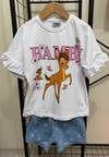 Cg Kids Bambi Baskılı Kot Şort Işlemeli Kız Çocuk Alt Üst Takım